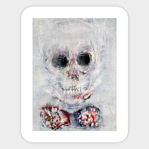 SKULL with BOW TIE Sticker by lautir